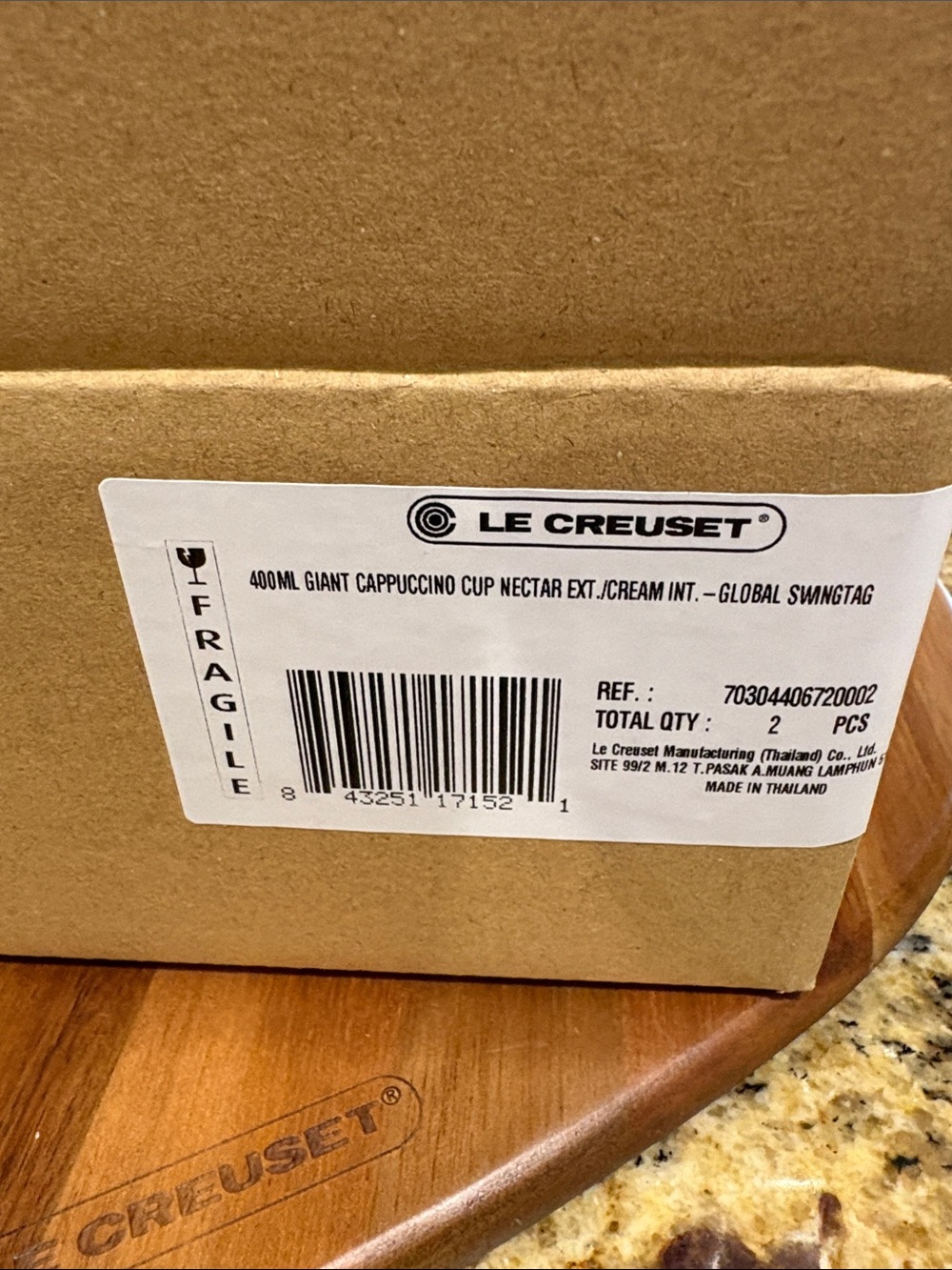 Le Creuset Giant Cappuccino Cup, set of 2, Nectar - Picture 8 of 8